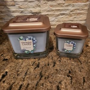 Yankee Candle Sea Minerals Set - Med 12.25 oz & Small 3.4 oz Jars ~ RETIRED
